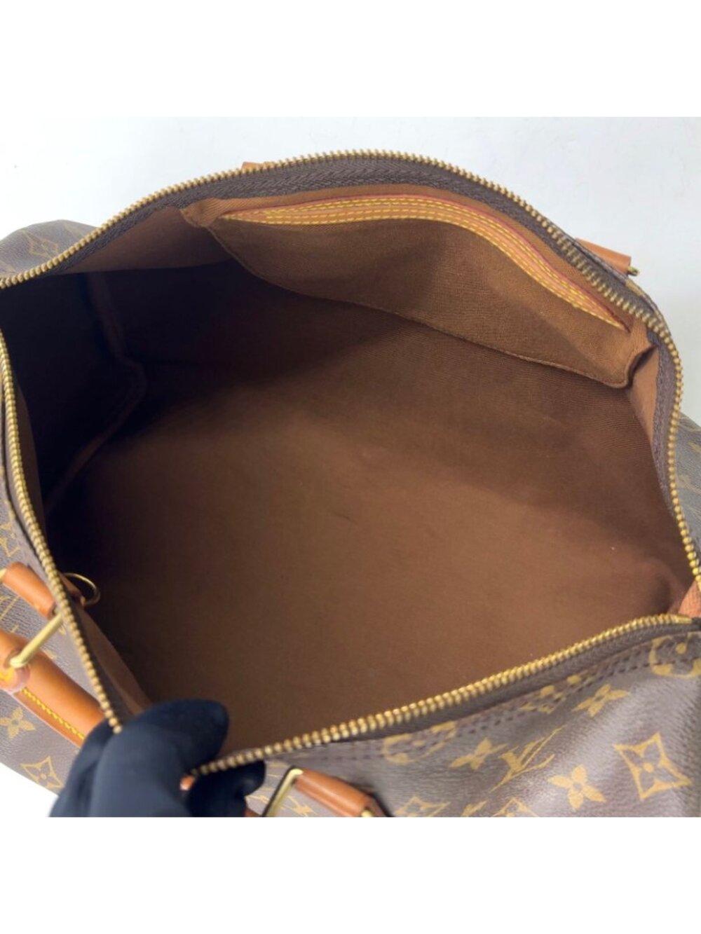 Louis Vuitton Speedy 35 Monogram Leather Brown Handbag Gold - Picture 5 of 15